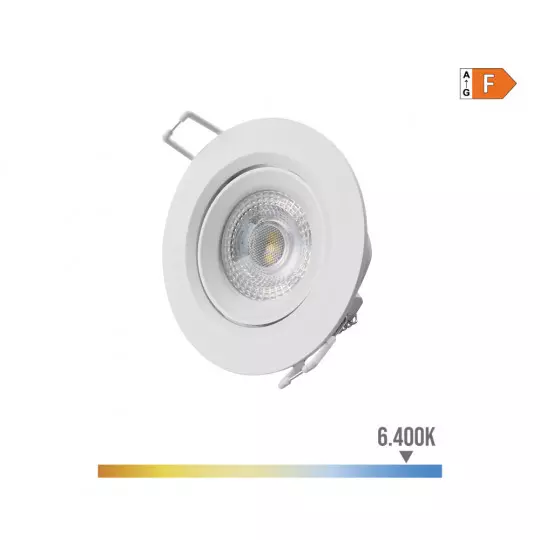 Spot LED Encastrable 5W 380lm 120° - Blanc du Jour 6400K
