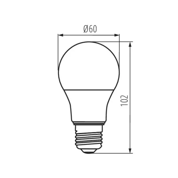 Ampoule LED E27 7,2W A60 806lm (60W) - Blanc Chaud 2700K
