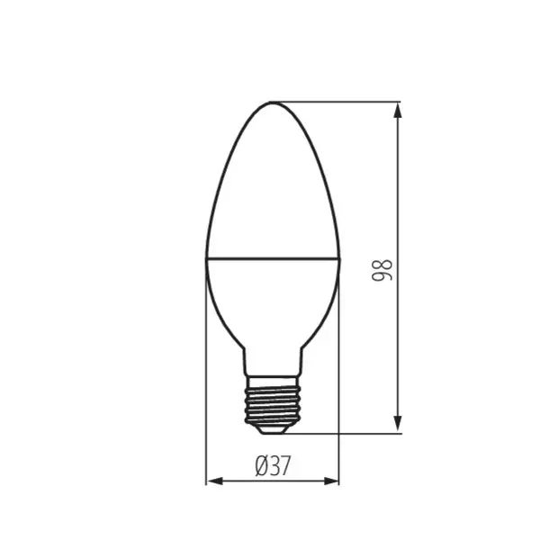 Ampoule LED E14 C37 6W 480lm (48W) 180° Ø37mm - Blanc Chaud 3000K