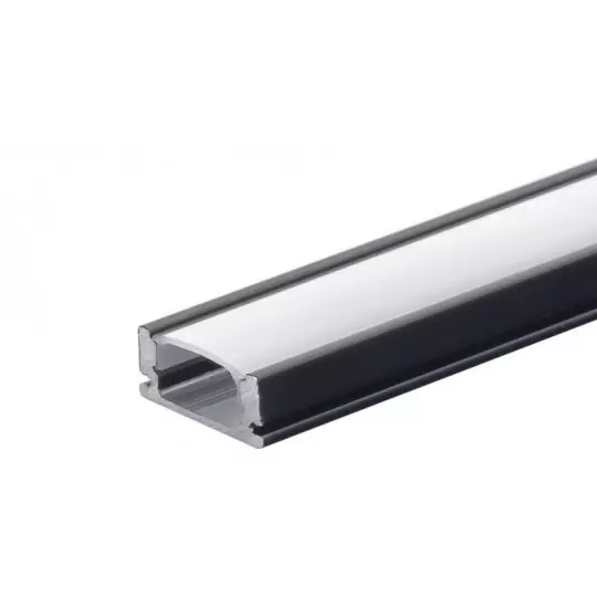 Profilé Aluminium Noir Fin 7mm pour Ruban LED 2m