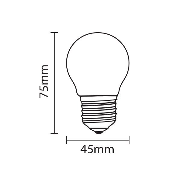 Ampoule LED E27 G45 6W  équivalent à 50W - Blanc Chaud 2700K