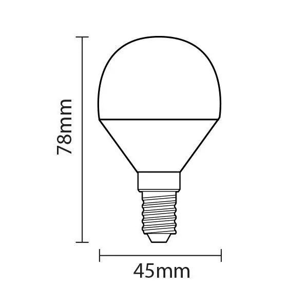 Ampoule LED E14 G45 5,5W 450lm (44W) 240° - Blanc Chaud 2700K