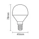 Ampoule LED E14 G45 5,5W 450lm (44W) 240° - Blanc Chaud 2700K