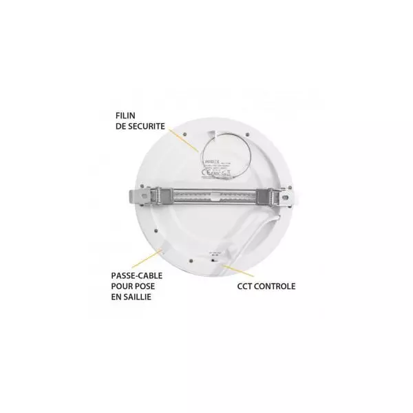 Plafonnier LED Encastrable Dimmable AC220/240V 18W 1440lm 100° IP40 IK08 Ø220mm - CCT 3000K-6000K perçage Ø52mm