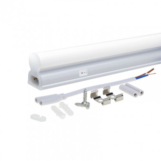 Réglette LED Type T5 avec Interrupteur 8W 640lm (60W) IP20 570mm - Blanc Chaud 2700K