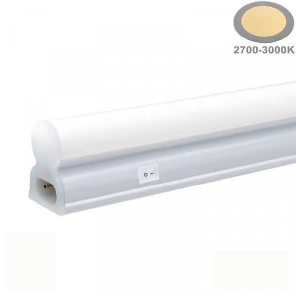 Réglette LED Type T5 avec Interrupteur 4W 320lm (30W) IP20 310mm - Blanc Chaud 2700K