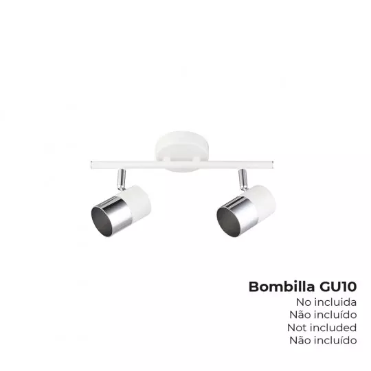 Applique pour 1 ampoule Gu-10 Blanc argenté