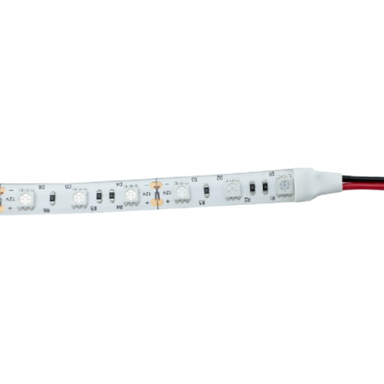 Ruban LED 100cm SMD5050 60LED/m Rouge DC12V IP65 étanche avec câble 30cm