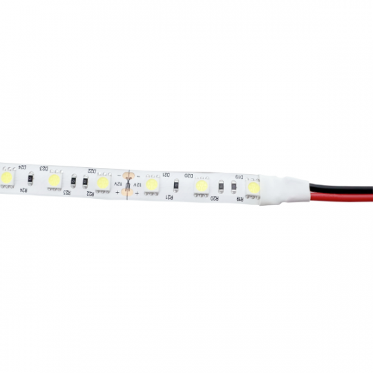 Ruban LED 60cm SMD5050 60LED/m 6000K DC12V IP65 étanche avec 2xcâbles 30cm 840lm