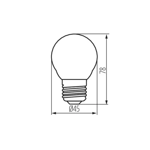 Ampoule LED E27 G45 4.5W 470lm 320° Ø45mm 78mm - Blanc Chaud 2700K