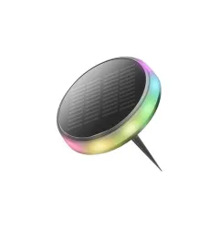 Lampe Piquet Solaire Rond LED 0,6W 8lm 120° Étanche IP65 313mm Noir - RGB