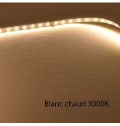 Ruban LED Blanc 120 LED/m 9W/m IP65 5m - Blanc Chaud 3000K avec velcro