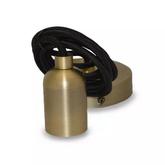 Suspension métal douille E27 Bronze Mat avec câble 2m