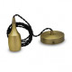 Suspension métal douille Cloche allongée E27 Mat Bronze avec câble 2m