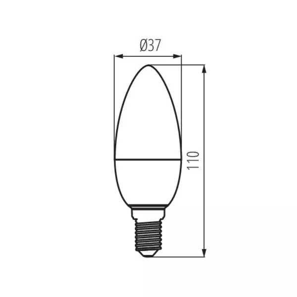 Ampoule LED 7,2W E14 C37 806lm 280° (60W) Ø37- Blanc Chaud 2700K