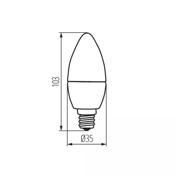 Ampoule LED 4,9W E14 C35 470lm 200° (40W) Ø35 - Blanc Chaud 3000K