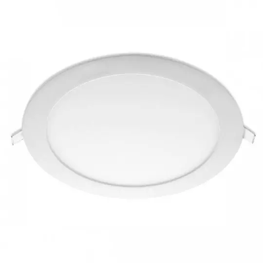Plafonnier LED Encastrable Extra-Plat Rond 18W 1620lm 160° Ø220mm Blanc - Blanc du Jour 6000K