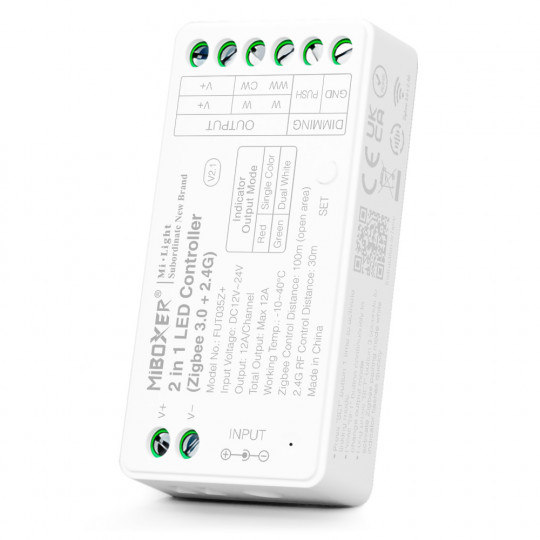 Controleur LED Monocouleur - CCT DC12-24V 12A/Ch RF 2,4G / Zigbee 3.0 / Tuya Smart App / Alexa / Google Asisstant 035Z+