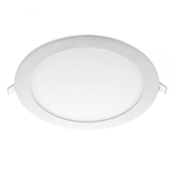 Plafonnier LED Encastrable Extra-Plat 24W 2160lm 160° Ø300mm Argent - Blanc du Jour 6000K