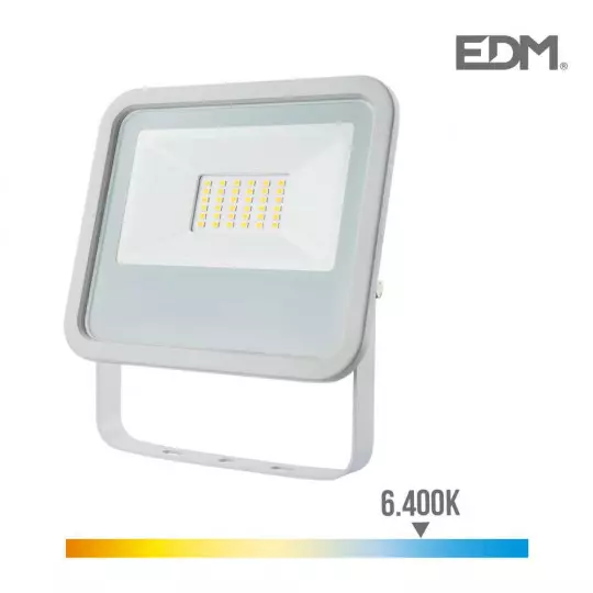 Projecteur LED 30W Blanc étanche IP65 2100lm (240W) - Blanc du Jour 6400K