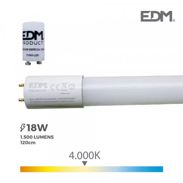 Tube LED T8 ECO 20W 120cm 1913Lm Connexion 2 extrémités