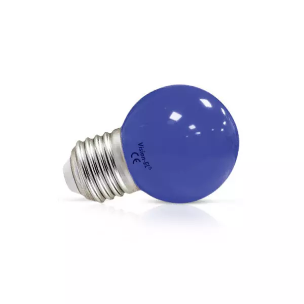 Ampoule LED E27 1W 270° Ø45mmx70mm - Bleu