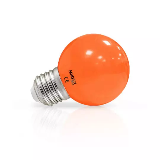 Ampoule LED E27 AC180/260V 1W 240° IP40 Ø45mm - Orange