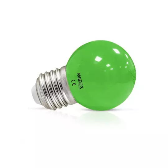 Ampoule LED E27 1W 240° Ø45mmx70mm - Vert