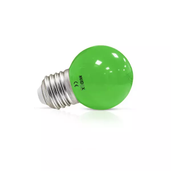 Ampoule LED E27 1W 240° Ø45mmx70mm - Vert