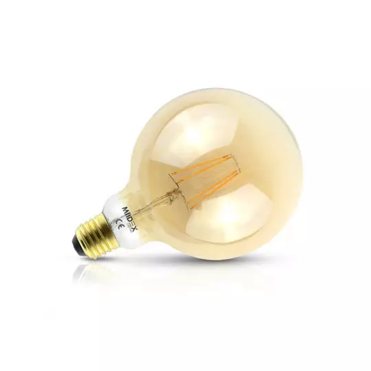 Ampoule LED E27 G125 Filament AC220/240V 8W 1000lm 300° IP20 Ø125mm - Blanc Chaud 2700K