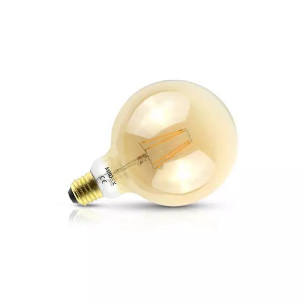 Ampoule LED E27 G125 Filament Dimmable AC220/240V 8W 1055lm 280° IP20 Ø125mm - Blanc Chaud 2700K