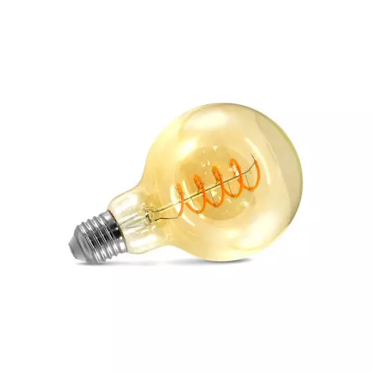 Ampoule LED E27 G95 Filament Spirale 4W 2700K Golden