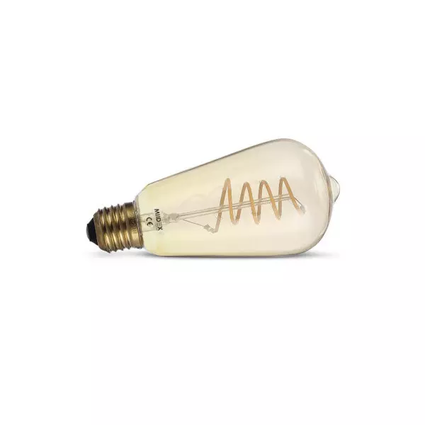 Ampoule LED Filament Spirale E27 ST64 AC220/240V 4W 270lm 300° IP20 Ø64mm - Blanc Chaud 2700K