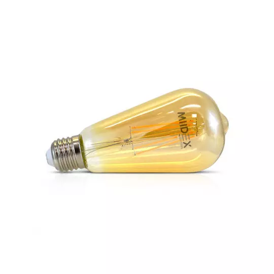 Ampoule LED Filament E27 AC220/240V 8W 1000lm 300° IP20 Ø64mm - Blanc Chaud 2700K