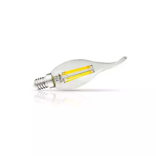 Blister x 2 Ampoules LED E14 4W 495lm Coup de vent - Blanc Chaud 2700K