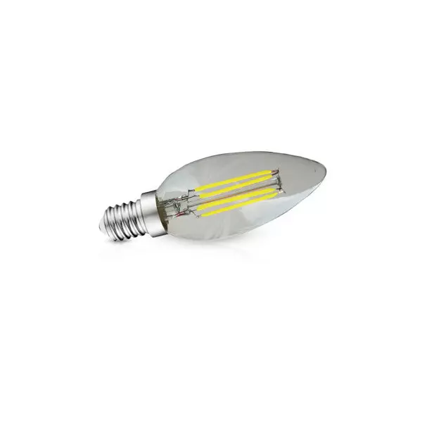 Blister x 3 Ampoules LED E14 4W 495lm Flamme - Blanc Naturel 4000K