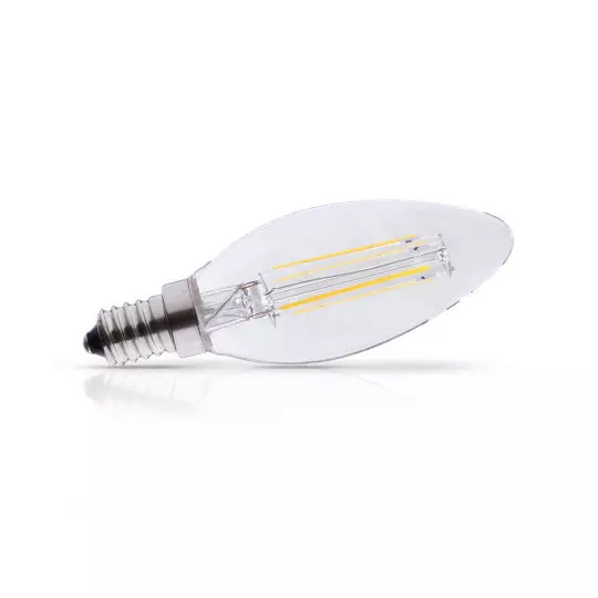Ampoule LED E14 4W 470lm Flamme - Blanc Chaud 2700K