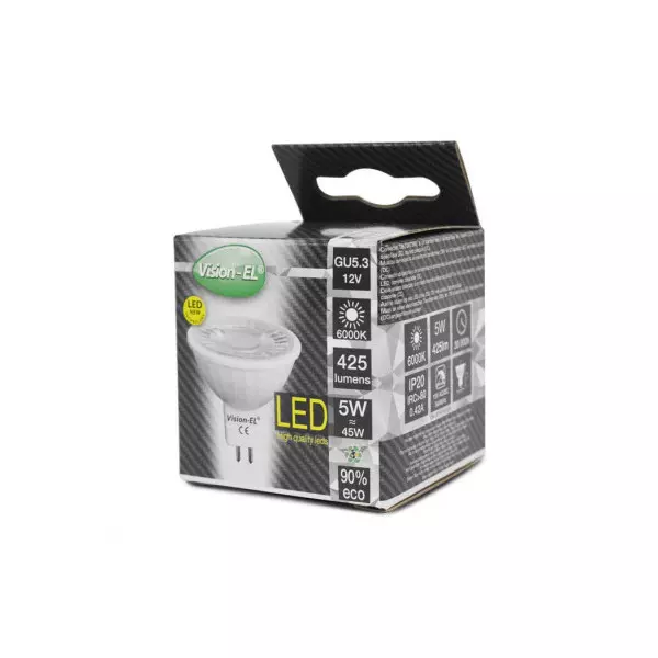 Ampoule LED GU5.3 MR16 5W 425lm 75° Ø50mmx49mm - Blanc du Jour 6000K