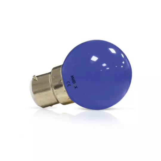 Ampoule LED B22 1W 300° Ø45mmx68mm - Bleu