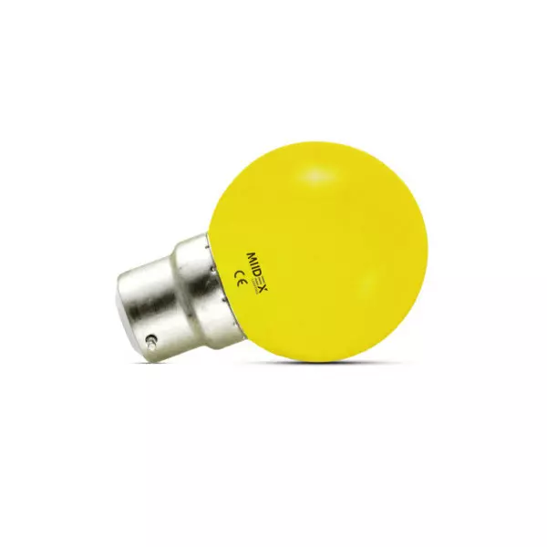 Ampoule LED B22 1W 300° Ø45mmx70mm - Jaune