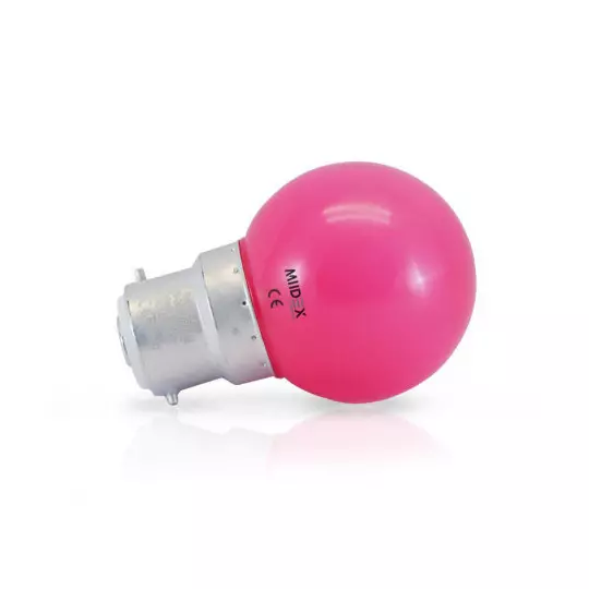Ampoule LED B22 Diffuseur Dépoli AC220/240V 1W 240° Ø45m - Rose