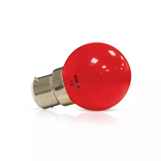 Ampoule LED B22 1W 240° Ø45mmx68mm - Rouge