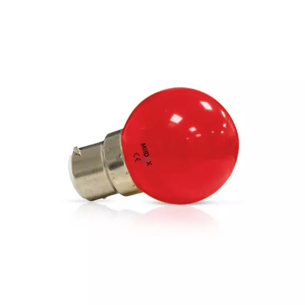 Ampoule LED B22 1W 240° Ø45mmx68mm - Rouge