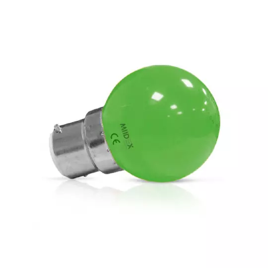 Blister x 2 Ampoules LED B22 1W lm Bulb - Vert