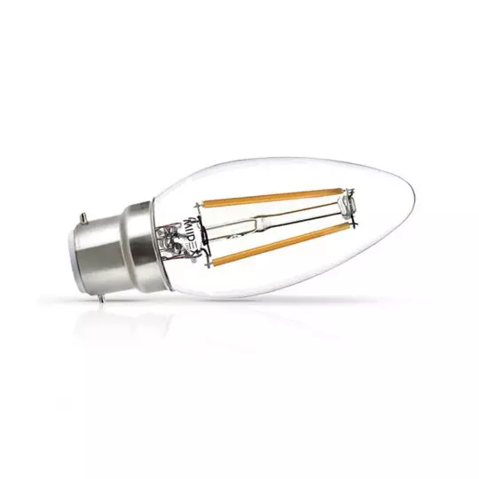 Ampoule LED B22 4W 470lm Flamme - Blanc Chaud 2700K