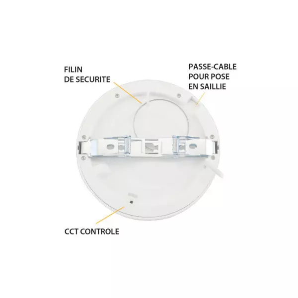 Plafonnier LED Encastrable Dimmable AC220/240V 12W 850lm 100° IP40/20 IK08 Ø166mm - CCT  perçage Ø50mm