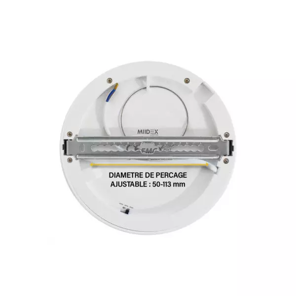Plafonnier LED Encastrable Dimmable AC220/240V 12W 850lm 100° IP40/20 IK08 Ø166mm - CCT  perçage Ø50mm
