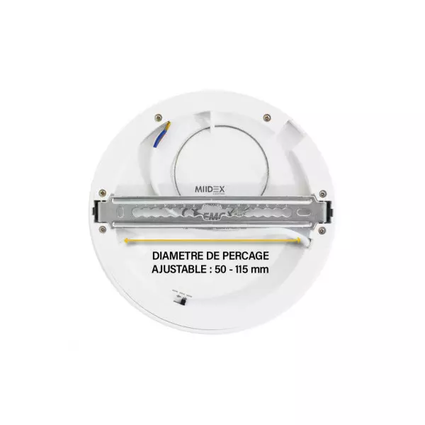 Plafonnier LED Encastrable AC220/240V 12W 960lm 100° IP40/20 IK08 Ø165mm - CCT 3000K / 4000K / 6500K perçage Ø50mm
