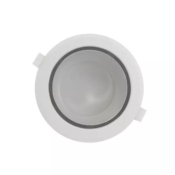Spot LED Encastrable AC180/250V 15W 1360lm 38° Blanc/Argenté IP20 Ø150mm - Blanc du Jour 6000K perçage	Ø120mm