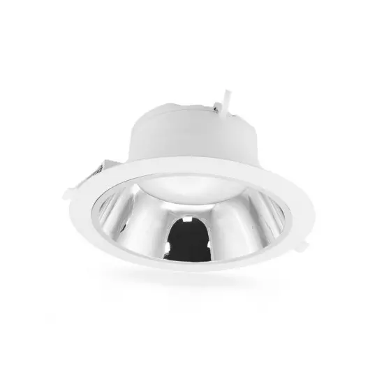 Spot LED Encastrable AC220/240V 15W 1360lm 38° IP20 Blanc/Argenté Ø150mm - Blanc du Jour 6000K perçage Ø120mm